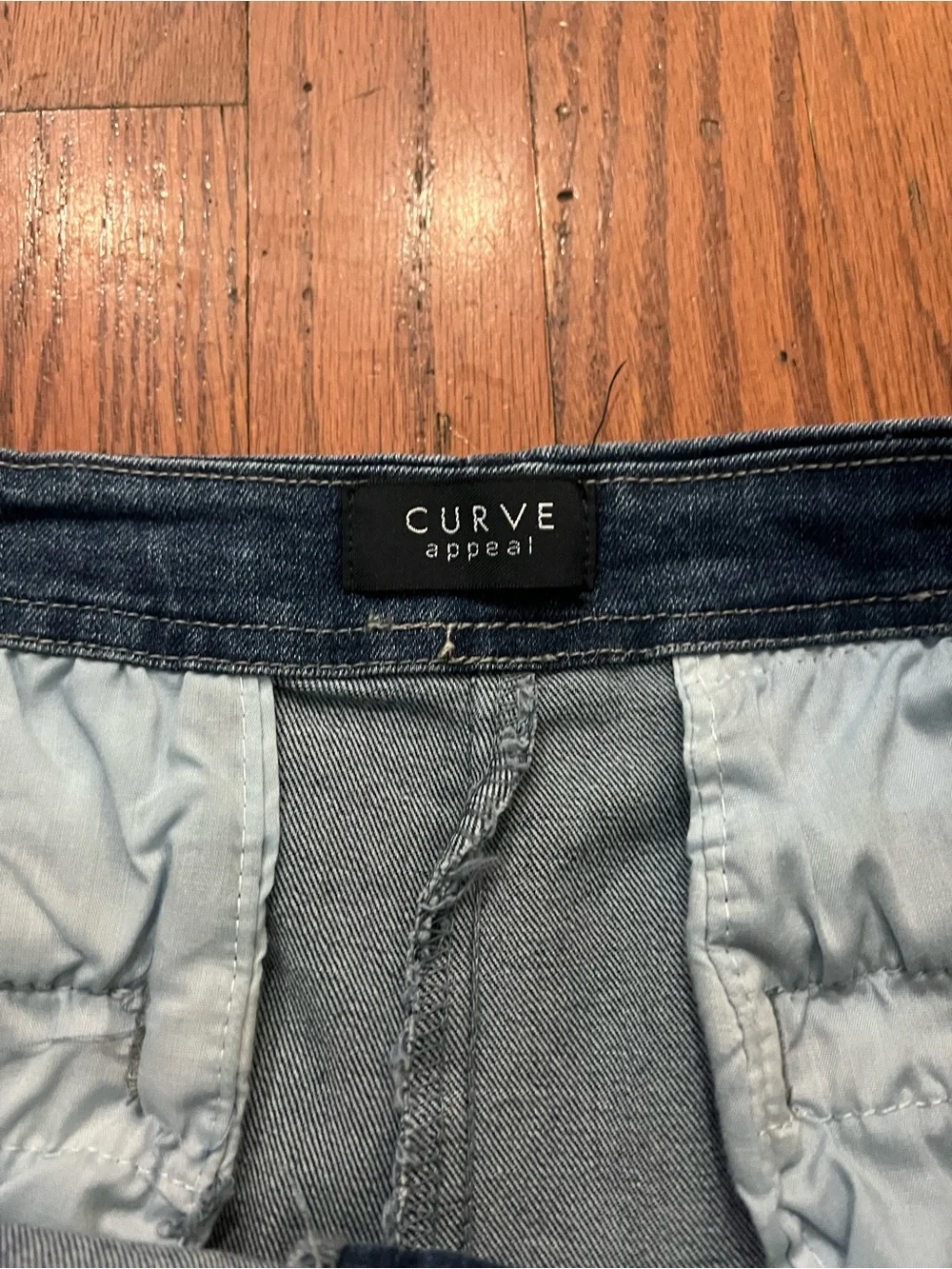 Curve Appeal Denim Button Front Skort Women’s Large Dark Wash - Picture 4 of 7